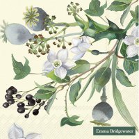 Servietten 33x33 cm - WINTER FLOWERS cream