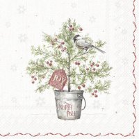 Servietten 33x33 cm - CHRISTMAS TREE PRESENT cream