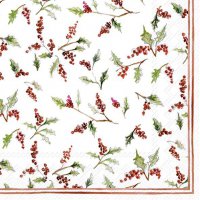 Servilletas 33x33 cm - CHRISTMAS ILEX BERRIES