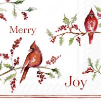Servilletas 33x33 cm - CHRISTMAS CARDINAL