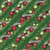 Servilletas 33x33 cm - CHRISTMAS GARLAND green