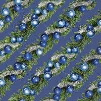 Servilletas 33x33 cm - CHRISTMAS GARLAND blue