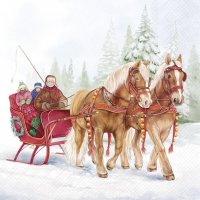 Servilletas 33x33 cm - WINTER SLEIGH RIDE