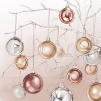 Napkins 33x33 cm - COPPER BAUBLES copper