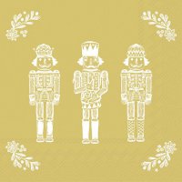 Napkins 33x33 cm - BRIGHT NUTCRACKERS gold
