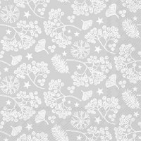 Napkins 33x33 cm - BRIGHT WINTER BRANCHES silver