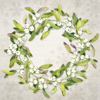 餐巾33x33厘米 - MISTLETOE WREATH light grey