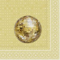 餐巾33x33厘米 - GOLDEN DISCO BALL cream gold