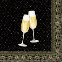 Napkins 33x33 cm - GOLDEN DRINKS black gold