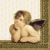 Servietten 33x33 cm - CLASSIC ANGEL gold