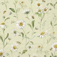 Serviettes 33x33 cm - DAISIES light green