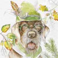 Servilletas 33x33 cm - HUNTING DOG light grey