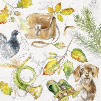 Servilletas 33x33 cm - HUNTING light grey