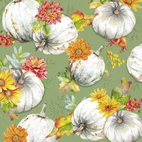 Servilletas 33x33 cm - CUCURBITA AND FLOWERS green