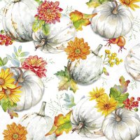 Servilletas 33x33 cm - CUCURBITA AND FLOWERS white