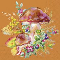 Servilletas 33x33 cm - MUSHROOM SEASON orange