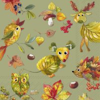 Servietten 33x33 cm - SHADES OF FALL green