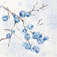 Napkins 33x33 cm - FROSTY BERRIES light blue