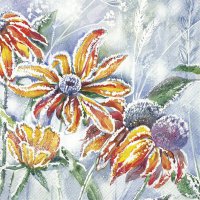 Servietten 33x33 cm - FROSTY FLOWERS