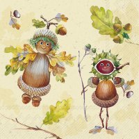 Servietten 33x33 cm - HELLO FALL cream