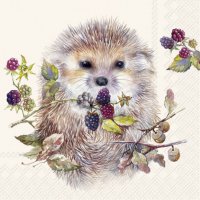 Servietten 33x33 cm - FOREST HEDGEHOG cream