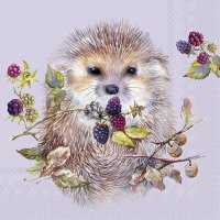 Servietten 33x33 cm - FOREST HEDGEHOG violet