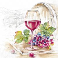 Servietten 33x33 cm - VIN ROUGE