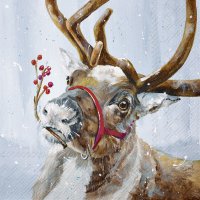 Napkins 33x33 cm - SAM IN THE SNOW blue