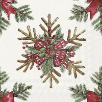 Napkins 33x33 cm - STARS FROM BRANCHES light grey
