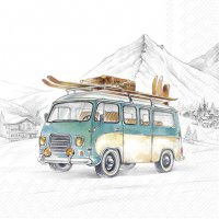 餐巾33x33厘米 - SKI ADVENTURES