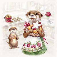 餐巾33x33厘米 - OTTER FAMILY BAKED cream