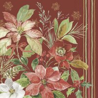Napkins 33x33 cm - POINSETTIA BOUQUET red