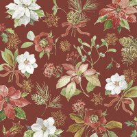 Napkins 33x33 cm - POINSETTIA FLOWERS red