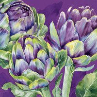 Napkins 33x33 cm - ARTICHOKES violet