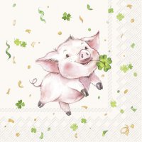 Napkins 33x33 cm - LUCKY PIG cream