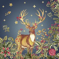 Napkins 33x33 cm - OPULENT DEER blue