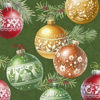 餐巾33x33厘米 - CHRISTMAS BUBBLES green