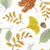 Servietten 33x33 cm - HARVEST LEAVES ALLOVER cream