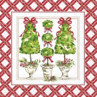 Servietten 33x33 cm - HOLLY TOPIARY red