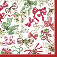 Servietten 33x33 cm - CHRISTMAS BOW red