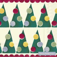 Servietten 33x33 cm - POLKA TREES cream