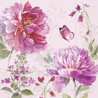 Serviettes 33x33 cm - JARDIN ROSE rose