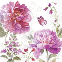 Serviettes 33x33 cm - JARDIN ROSE white