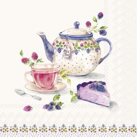 Napkins 33x33 cm - BERRY TEATIME cream