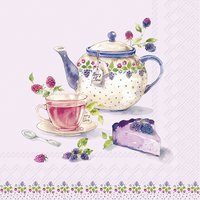 Napkins 33x33 cm - BERRY TEATIME light lilac