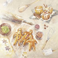Servietten 33x33 cm - CHRISTMAS BAKERY light brown
