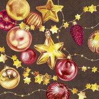 Napkins 33x33 cm - CHRISTMAS SPARKLES brown