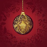 Napkins 33x33 cm - OPULENT CHRISTMAS ORNAMENT red