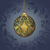 Servietten 33x33 cm - OPULENT CHRISTMAS ORNAMENT blu