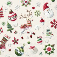 Servietten 33x33 cm - CHRISTMAS HANDCRAFTS cream